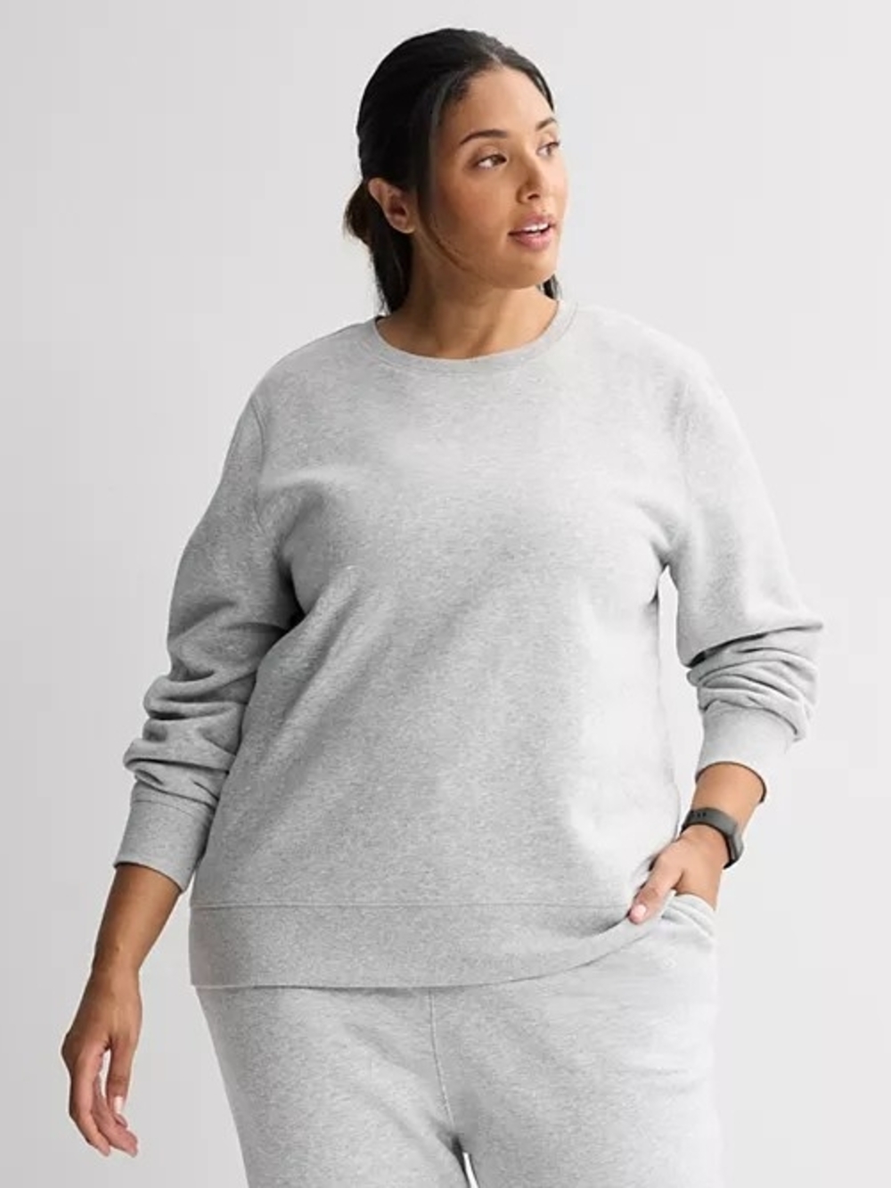 Tek Gear Gray Crewneck Ultrasoft Fleece Sweatshirt Size 3X